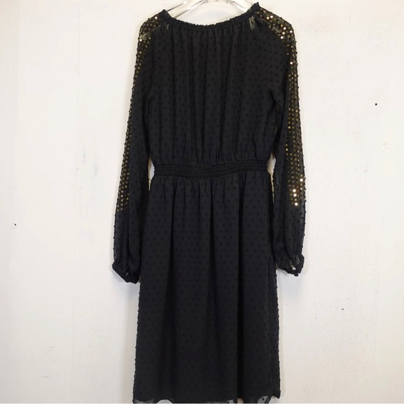Altuzarra x Target sz XL Dress  Midi Black Sequin Boho Sheer Boho Peasant - Picture 10 of 11
